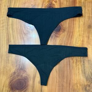 NEW Aisle Underwear Panties Organic Lot Of 2 5X Period Thong Black S3-13